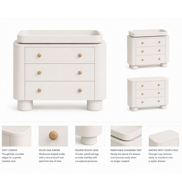 Cora 3-Drawer Dresser & Changer