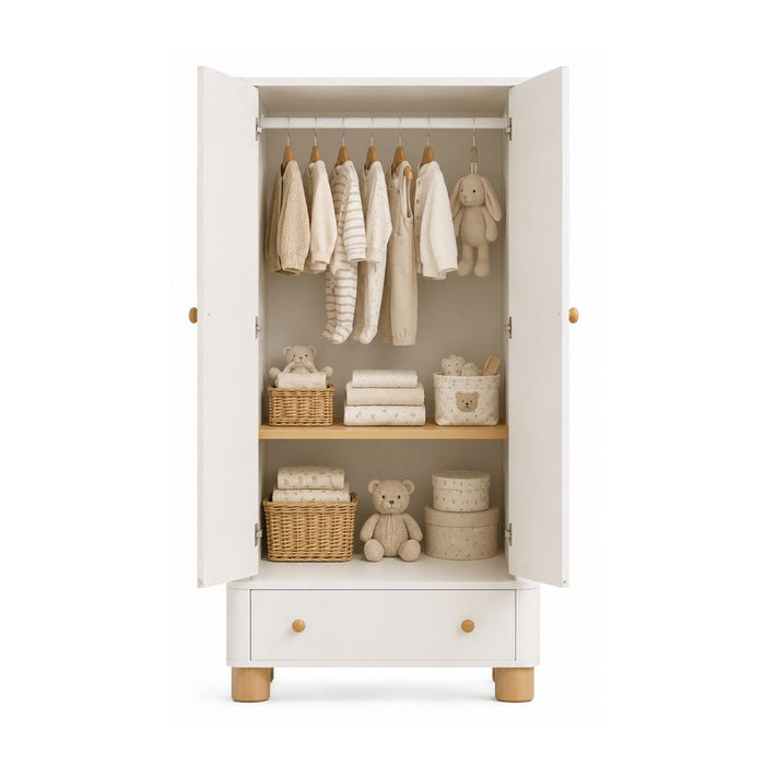 Cora 2 Door 1 Drawer Nursery Wardrobe
