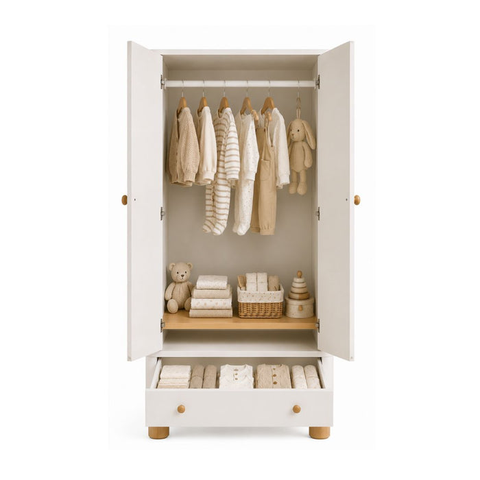 Cora 2 Door 1 Drawer Nursery Wardrobe