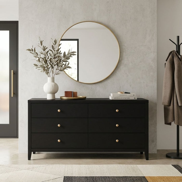 Hartley 6 Drawers Chest – Matte Black