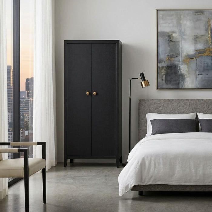 Hartley Wardrobe 2 Doors – Matte Black