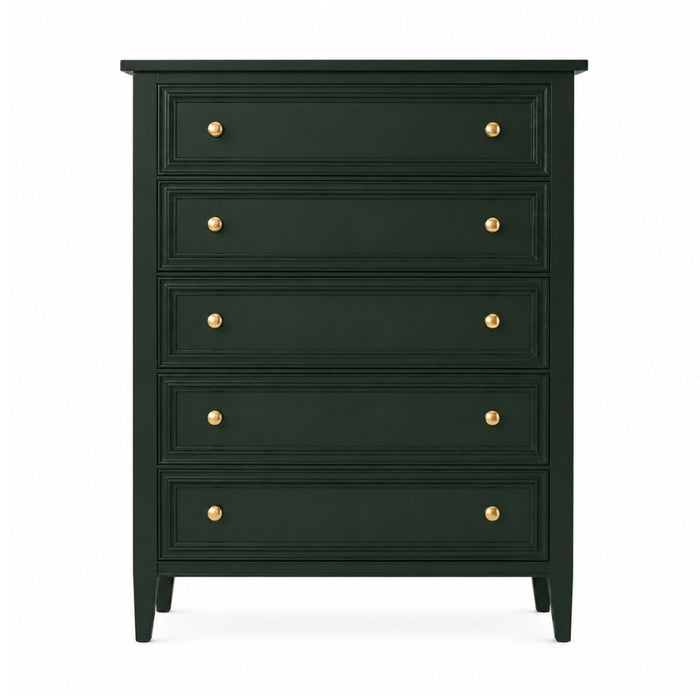 Hunter 5 Drawer Tall Chest – Dark Green