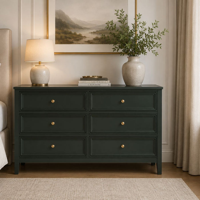 Hunter 6 Drawers Chest – Dark Green
