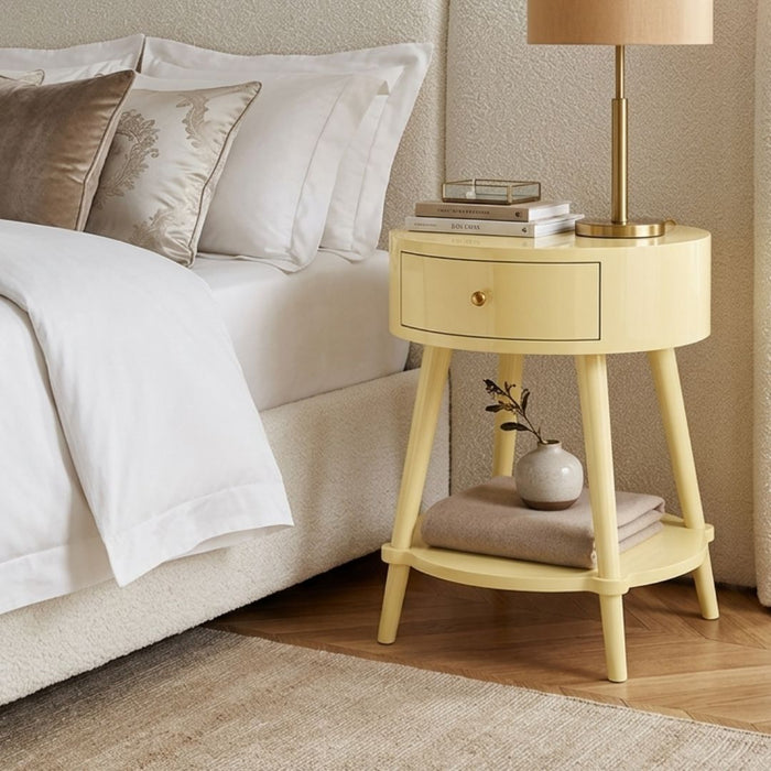 Luna Bedside Table with Drawer & Shelf (4)