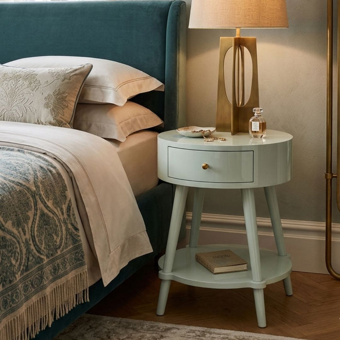Luna Bedside Table with Drawer & Shelf (4)