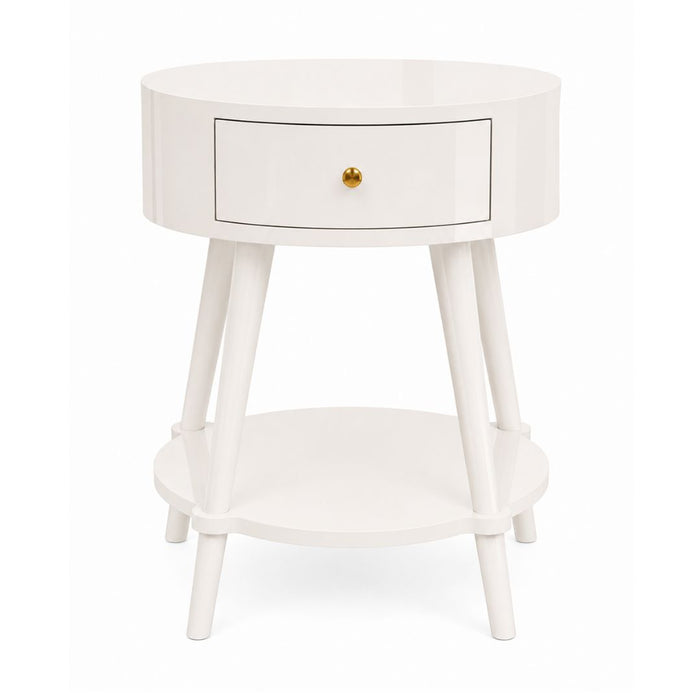 Luna Bedside Table with Drawer & Shelf (4)