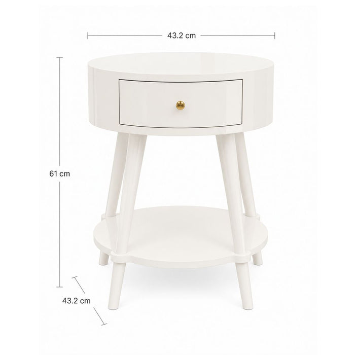 Luna Bedside Table with Drawer & Shelf (4)