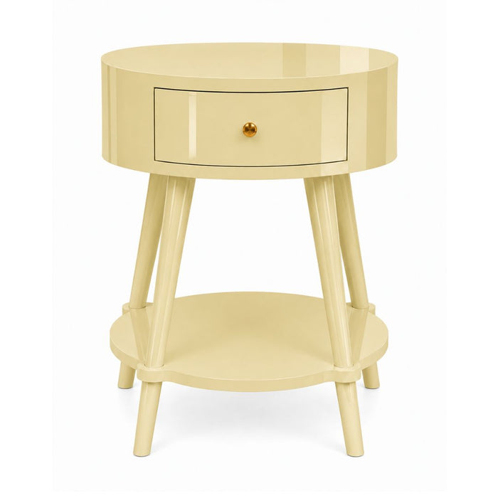 Luna Bedside Table with Drawer & Shelf (4)