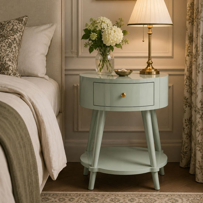 Luna Bedside Table with Drawer & Shelf (4)