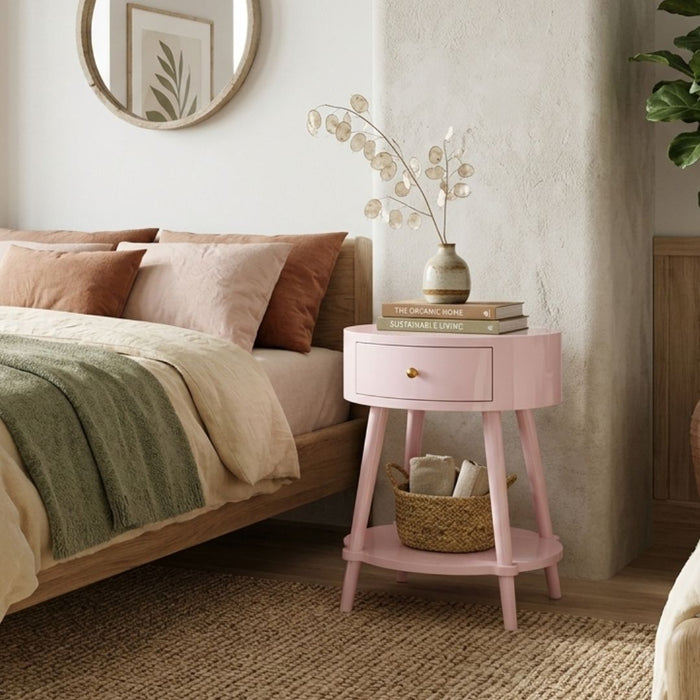 Luna Bedside Table with Drawer & Shelf (4)