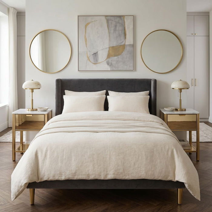 Monaco Mirrored Bedside Table – Drawer & Shelf