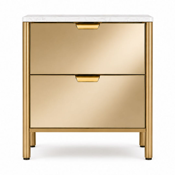 Monaco Mirrored Bedside Table – 2 Drawers