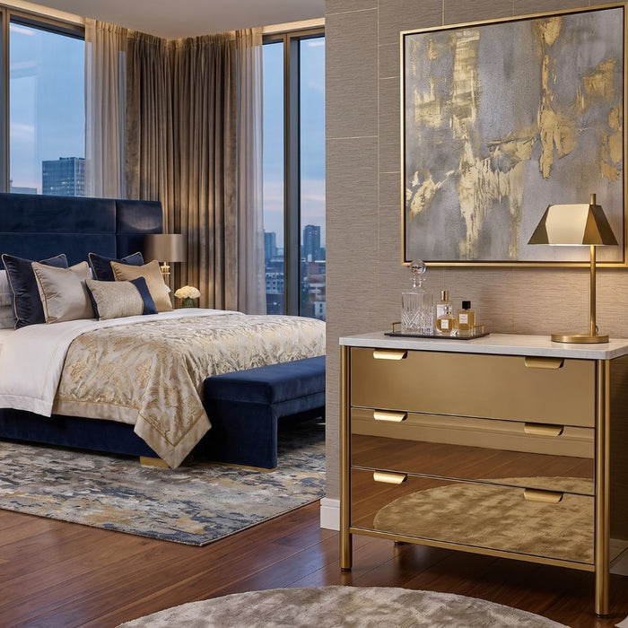 Monaco Mirrored 3 Drawers Chest