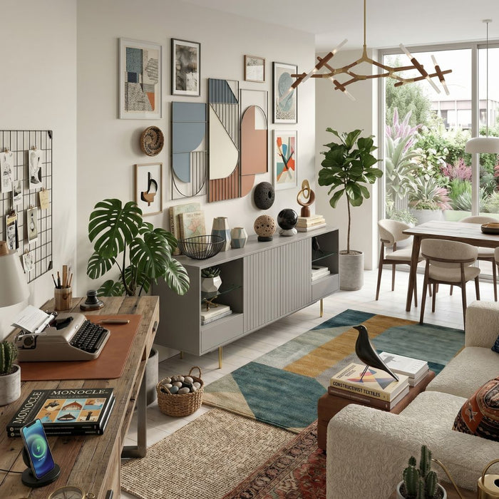 Poole Sideboard – 2 Doors, 2 Drawers & Open Glass Shelves