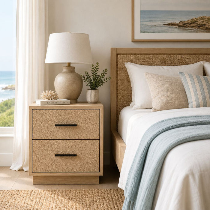 Sandpiper Bedside Table – 2 Drawers, Plinth Base