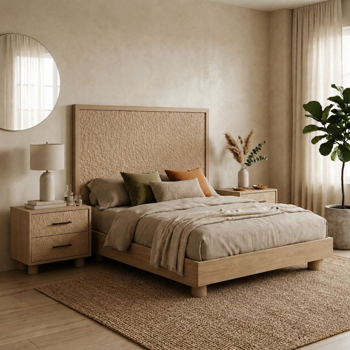 Sandpiper Bedside Table – 2 Drawers, Rounded Legs