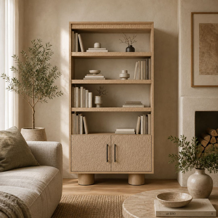 Sandpiper Bookcase – 2 Doors, Rounded Legs