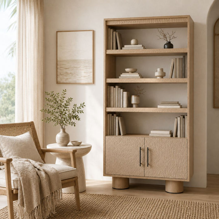 Sandpiper Bookcase – 2 Doors, Rounded Legs