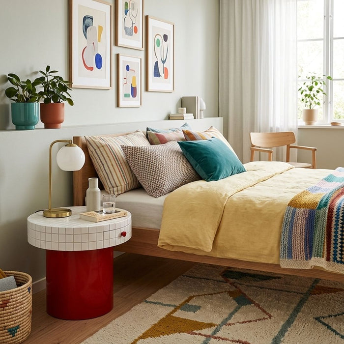 Vert Round Bedside Table with Drawer