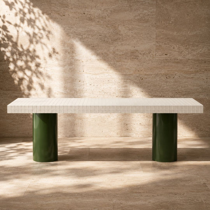 Vert Rectangular Dining Table – Mitred Tiled Corners