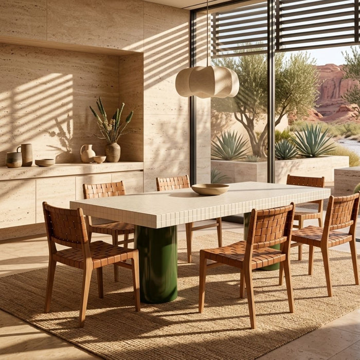 Vert Rectangular Dining Table – Mitred Tiled Corners