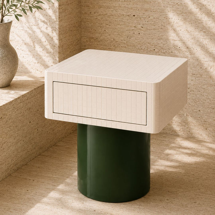 Vert Square Bedside Table with Drawer