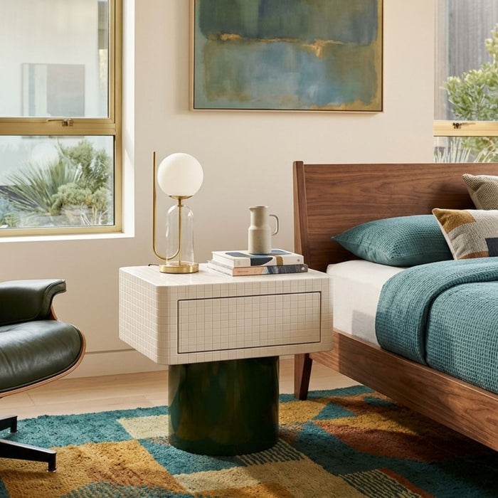 Vert Square Bedside Table with Drawer