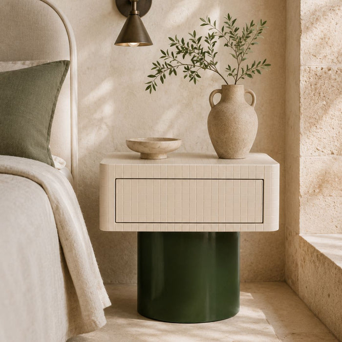 Vert Square Bedside Table with Drawer