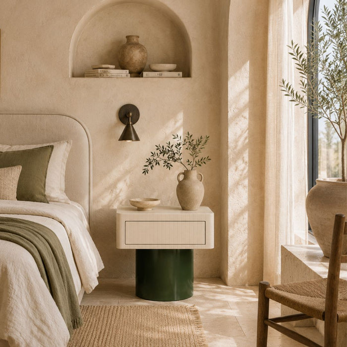 Vert Square Bedside Table with Drawer